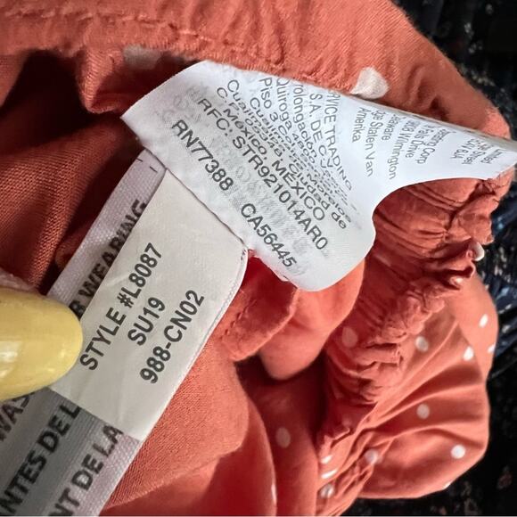 Madewell Drapey Orange Pull-On Shorts in Polka Dot - Picture 8 of 9